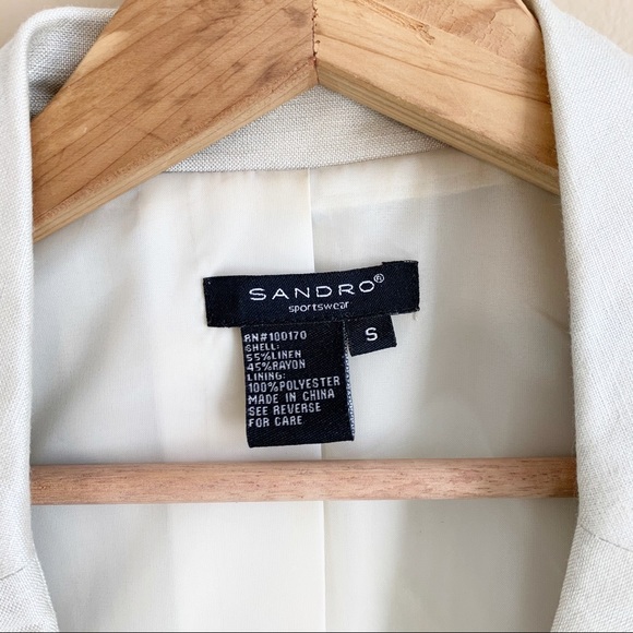 Sandro short sleeve jacket linen blend RELISTED - Picture 3 of 12